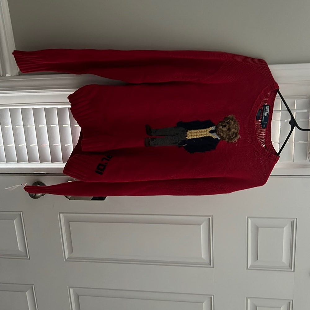 Red polo sweater